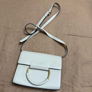 Kurt Geiger leather Elegant Ivory Crossbody Bag with gold hardware